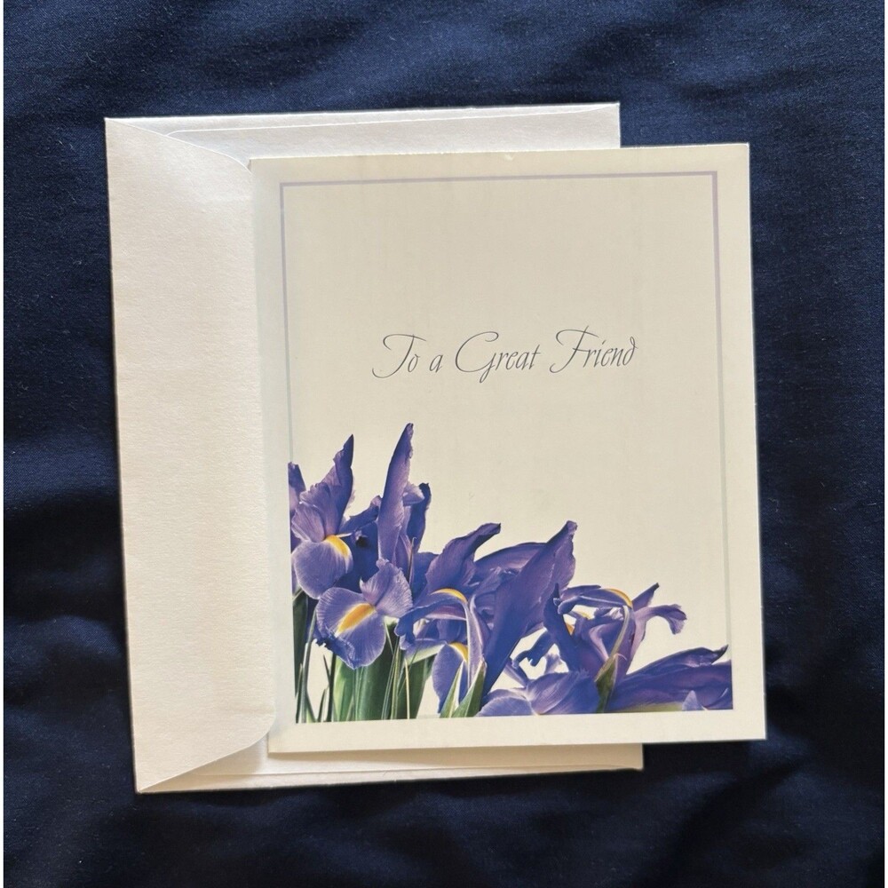 Friendship Card with White Envelope | Purple Flower design by Habitat